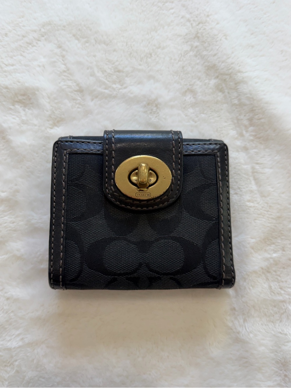 Y2K Coach Signature Canvas Turn Lock Wallet